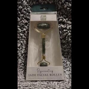 Jade Facial Roller Massager Rejuvenate Improved Healthy Glow Accented In Gold